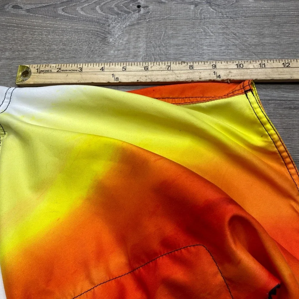 Fox Racing Board Shorts Mens 31‎ Yellow Orange Rockstar Energy Swim Trunks Surf